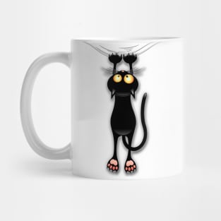 Fun Black Cat Falling Down Mug